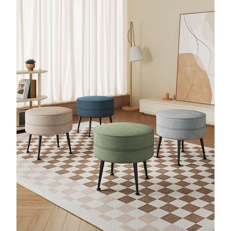 Manhattan Comfort Bailey Ottoman in Multicolor with Black Feet, 4PK 4-OT003-BK
